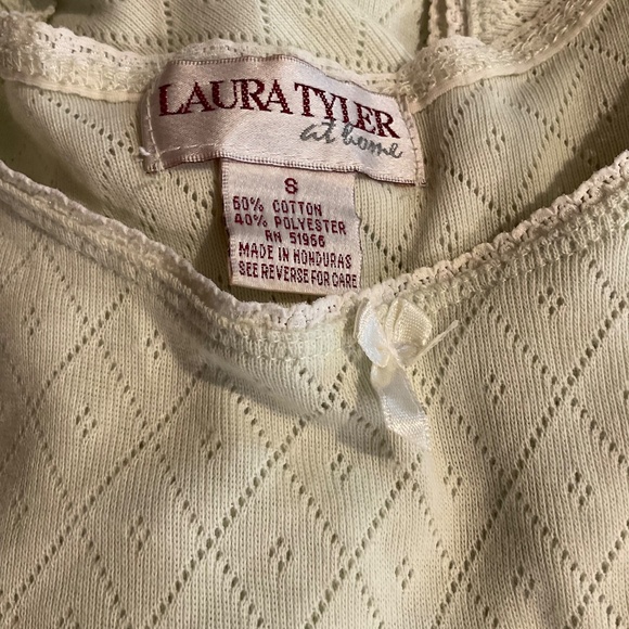 Laura Tyler At Home Pale Green Nightgown Sz S Short Sleeves Slits Sheer - Picture 9 of 10